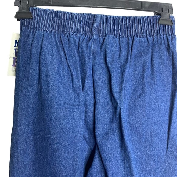 Vintage Deadstock High Rise Mom Jeans S Med Wash Elastic Waist Pockets Tapered - Picture 5 of 6